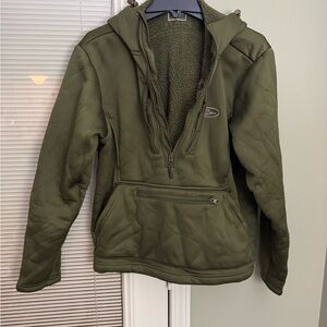 Drake Olive Green Men’s Sherpa-Lined Pullover